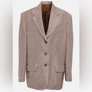 BNWT Acne Studios Brown Gingham Check Blazer